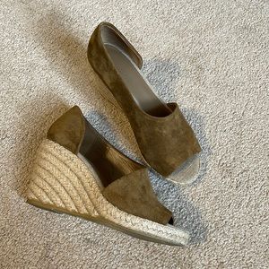 Vince Sonora suede jute platform espadrilles, size 6.5.